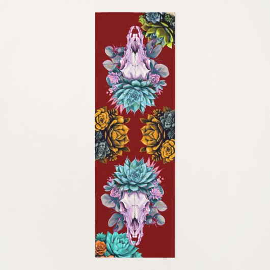 Sacred Stillness-Succulents and Skulls Yogamat (Voorkant)