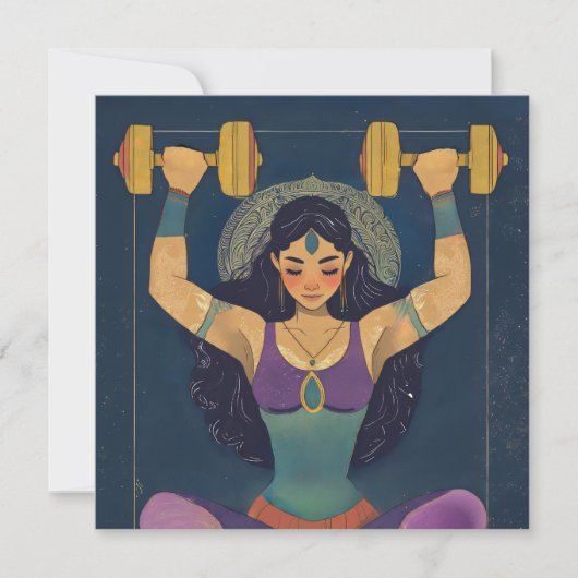Sacred Strength Goddess Encouragement Card Feestdagenkaart (Voorkant)