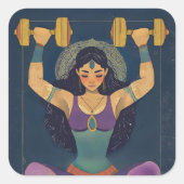 Sacred Strength Goddess Weightlifting Sticker (Voorkant)
