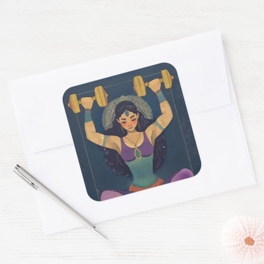 Sacred Strength Goddess Weightlifting Sticker (Envelop)