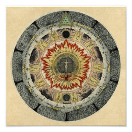 Sacred Tetragrammaton Mandala Foto Afdruk