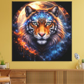 Sacred Tiger – Cosmic Balance | Mystical Tiger Fan Canvas Afdruk (Insitu (Woonkamer))