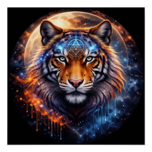 Sacred Tiger – Cosmic Balance | Mystical Tiger Fan Perfect Poster (Voorkant)