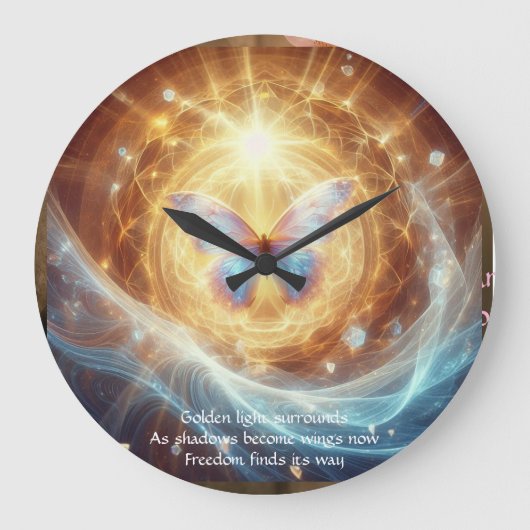 Sacred Transformation - Luminous Butterfly Clock Grote Klok (Voorkant)