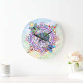 Sacred Tribal Henna Elephant grote klok (Huis)