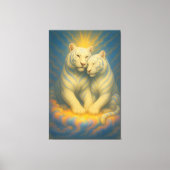 Sacred Twin White Tigers – Eternal Bond of Light Canvas Afdruk (Voorkant)