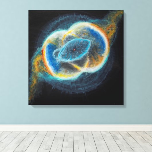 Sacred Union Vesica Piscis Nebulae Canvas Afdruk (Insitu (Houten vloer))
