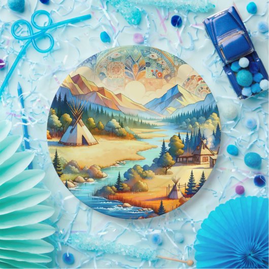 Sacred Valley - Native American Tribal Landscape Papieren Bordje (Feest)