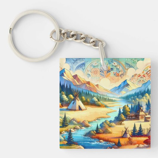 Sacred Valley - Native American Tribal Landscape Sleutelhanger (voorkant)