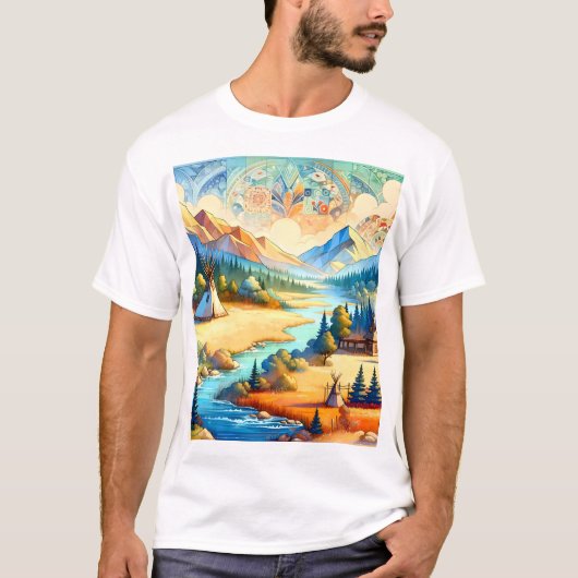 Sacred Valley Symbolic Expression Design T-shirt (Voorkant)
