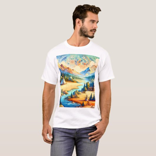 Sacred Valley Symbolic Expression Design T-shirt (Voorkant volledig)