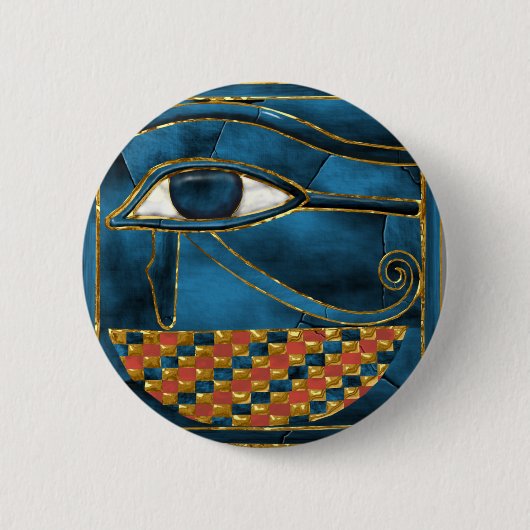 Sacred Wedjat Eye of Horus Ronde Button 5,7 Cm (Voorkant)