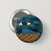Sacred Wedjat Eye of Horus Ronde Button 5,7 Cm (Voorkant /achterkant)