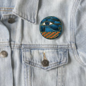 Sacred Wedjat Eye of Horus Ronde Button 5,7 Cm (In situ)
