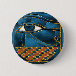 Sacred Wedjat Eye of Horus Ronde Button 5,7 Cm