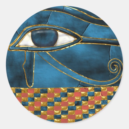 Sacred Wedjat Eye of Horus Ronde Sticker (Voorkant)