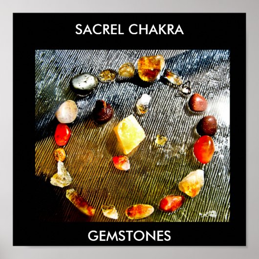SACREL CHAKRA, POSTER GEMSTONES (Voorkant)