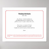 Sacristy Washing Hands Prayer Poster (Voorkant)