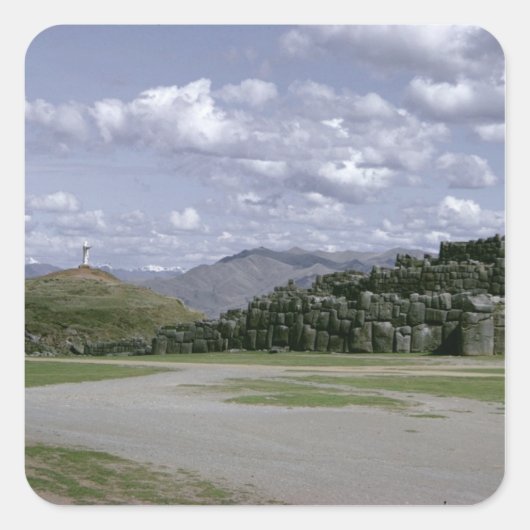 Sacsahuman Inca fort Vierkante Sticker (Voorkant)