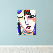 Sad Abstract digitaal portret van een vrouw Canvas Afdruk (Insitu (Houten vloer))