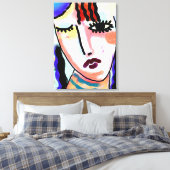 Sad Abstract digitaal portret van een vrouw Canvas Afdruk (Insitu (Slaapkamer))
