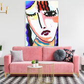 Sad Abstract digitaal portret van een vrouw Canvas Afdruk (Insitu (Woonkamer))