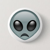 Sad Alien Emoji Ronde Button 5,7 Cm (Voorkant)