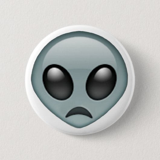 Sad Alien Emoji Ronde Button 5,7 Cm (Voorkant)