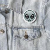 Sad Alien Emoji Ronde Button 5,7 Cm (In situ)