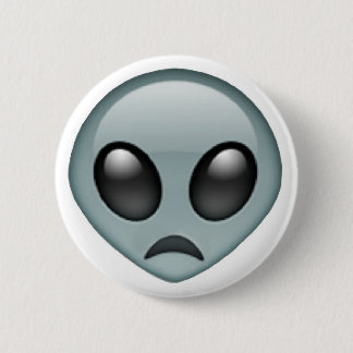 Sad Alien Emoji Ronde Button 5,7 Cm
