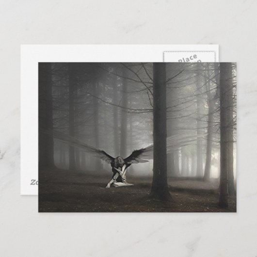 Sad Angel in de Bossen Briefkaart (Voorkant / Achterkant)
