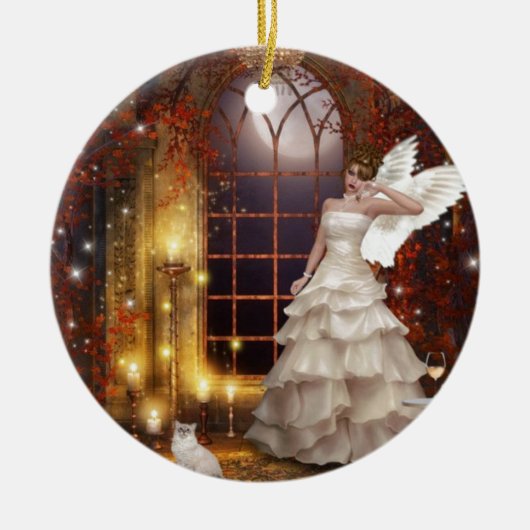 Sad Angel Keramisch Ornament (Voorkant)