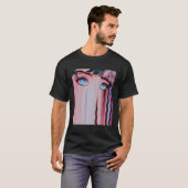 Sad anime meisje vaporwave esthetische anime ogen t-shirt (Voorkant volledig)