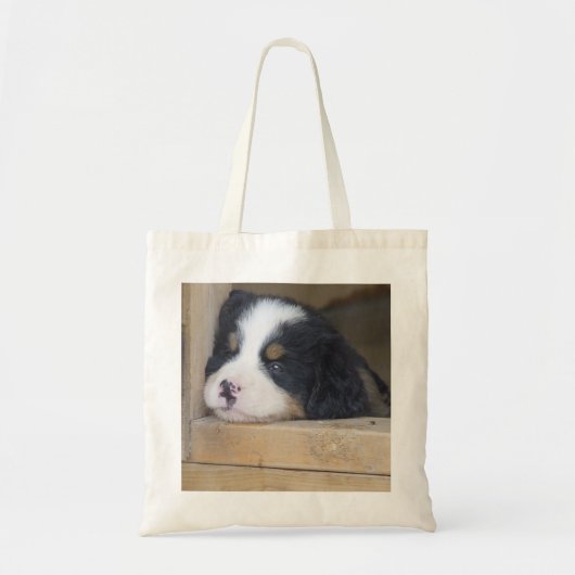 Sad Bernese Mountain Dog Puppy Tote Bag (Voorkant)