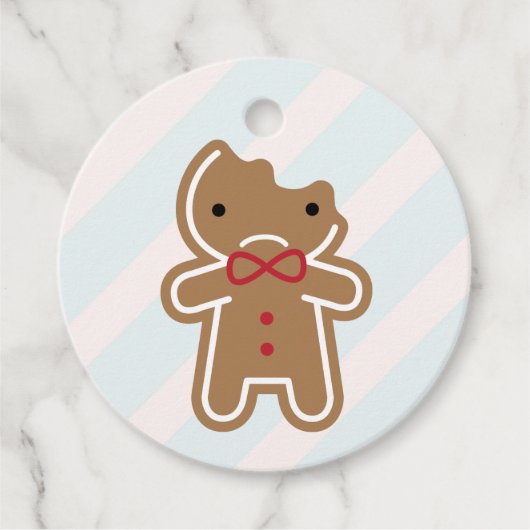 Sad Bitten Kawaii Gingerbrood Man Bedankjes Labels (Voorkant)