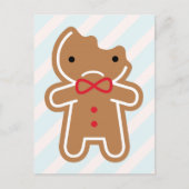 Sad Bitten Kawaii Gingerbrood Man Briefkaart (Voorkant)