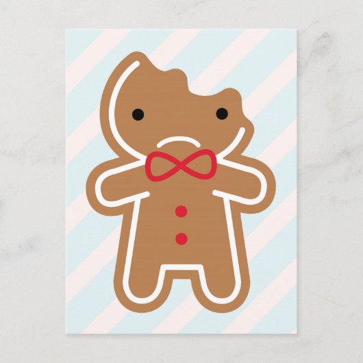 Sad Bitten Kawaii Gingerbrood Man Briefkaart (Voorkant)