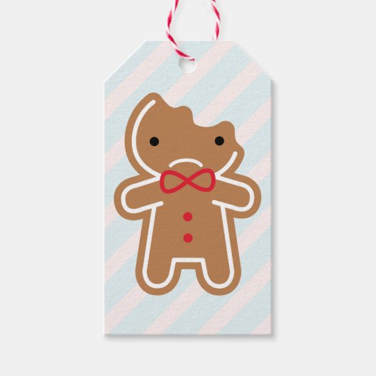 Sad Bitten Kawaii Gingerbrood Man Cadeaulabel (Voorkant)