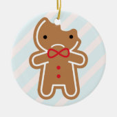 Sad Bitten Kawaii Gingerbrood Man Keramisch Ornament (Voorkant)