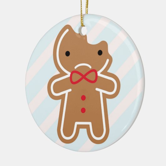 Sad Bitten Kawaii Gingerbrood Man Keramisch Ornament (Links)