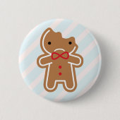 Sad Bitten Kawaii Gingerbrood Man Ronde Button 5,7 Cm (Voorkant)