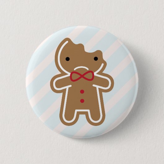 Sad Bitten Kawaii Gingerbrood Man Ronde Button 5,7 Cm (Voorkant)