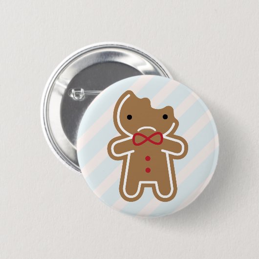 Sad Bitten Kawaii Gingerbrood Man Ronde Button 5,7 Cm (Voorkant /achterkant)