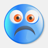 Sad Blue Smilie Magneet (Voorkant)