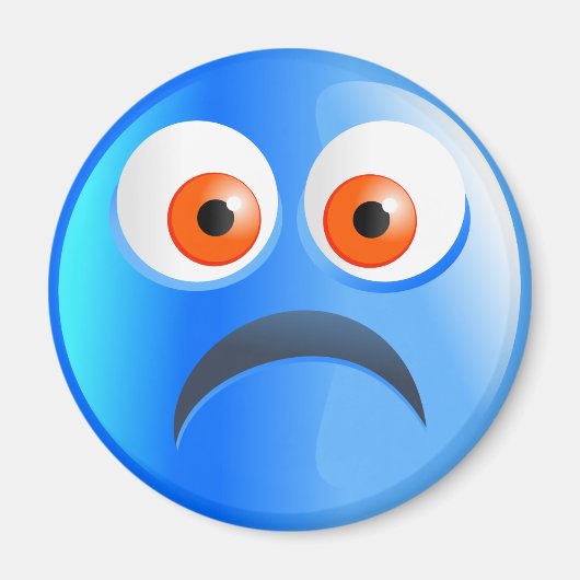Sad Blue Smilie Magneet (Voorkant)