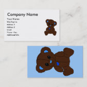 Sad Blue Teddy Bear Visitekaartje (Voorkant / Achterkant)