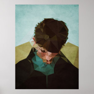 Sad Boy - Kubistika van Boris Draschoff Poster