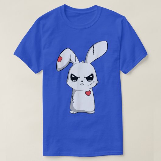 Sad Broken Cute Emo Bunny, Creepy Gothic Happy Eas T-shirt (Design voorkant)