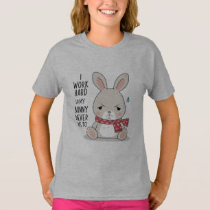 Sad Bunny T-Shirt – Sweet Minimalist Bunny met Cu