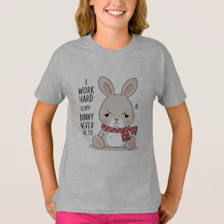 Sad Bunny T-Shirt – Sweet Minimalist Bunny met Cu